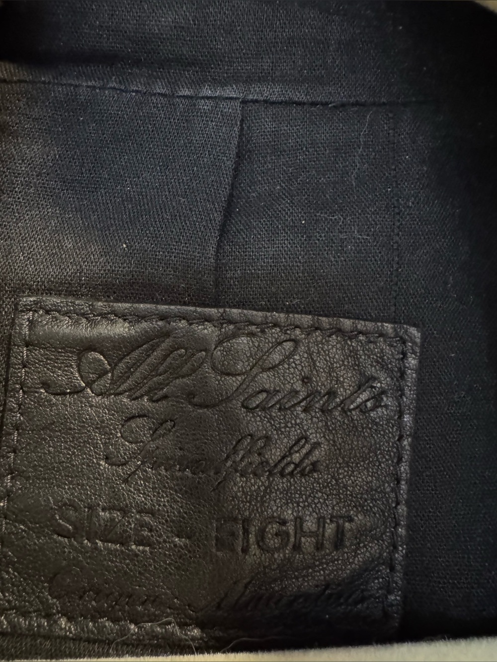 All Saints Kaito Leather Jacket Sz 8 (US 4) Black Allsaints - Picture 4 of 6